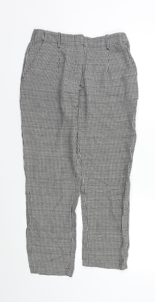 MNG Womens Black Check  Capri Trousers Size 8 L23 in