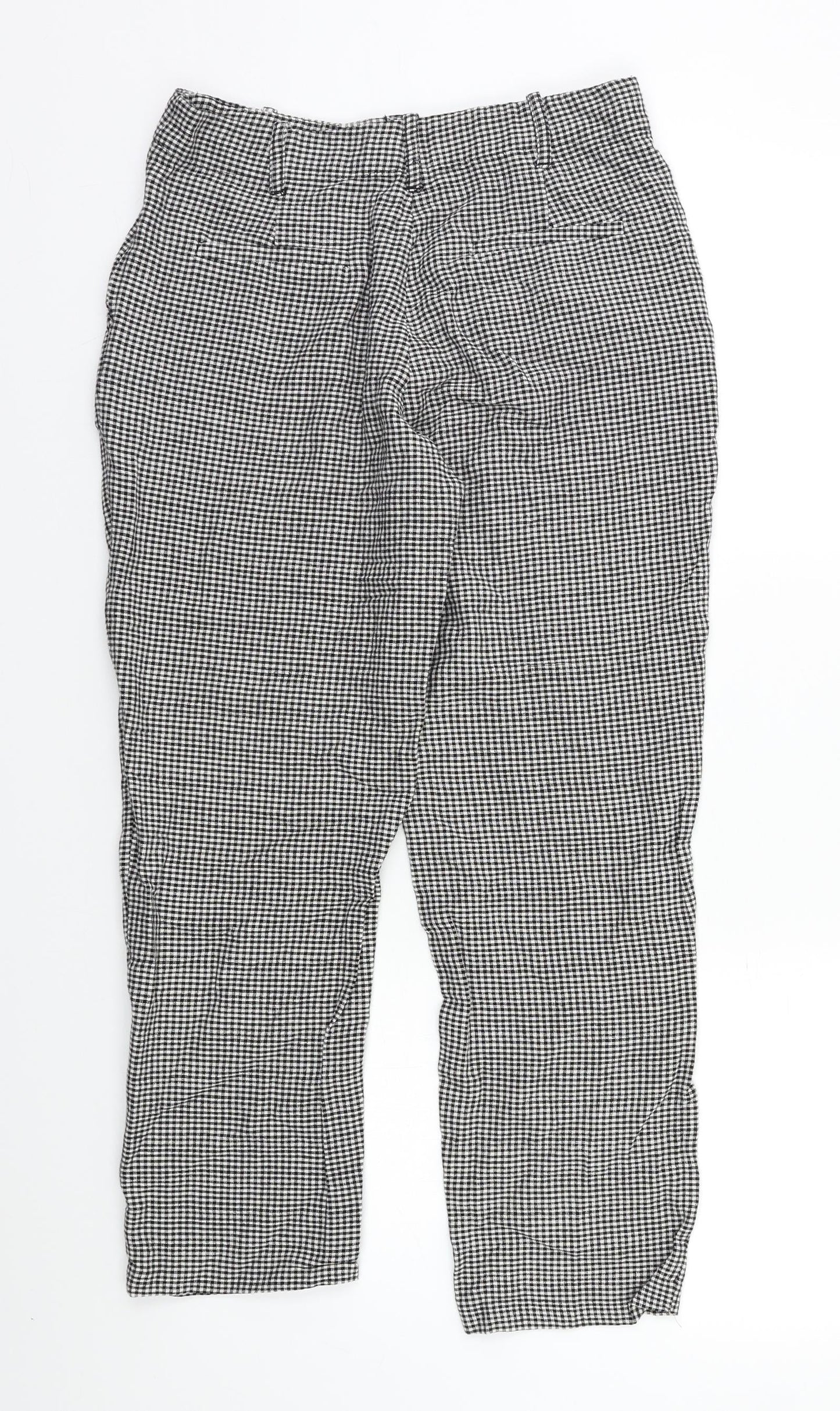 MNG Womens Black Check  Capri Trousers Size 8 L23 in