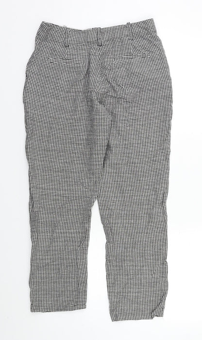 MNG Womens Black Check  Capri Trousers Size 8 L23 in