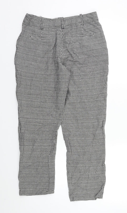 MNG Womens Black Check  Capri Trousers Size 8 L23 in
