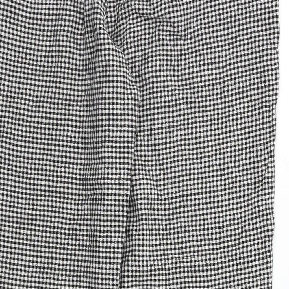 MNG Womens Black Check  Capri Trousers Size 8 L23 in