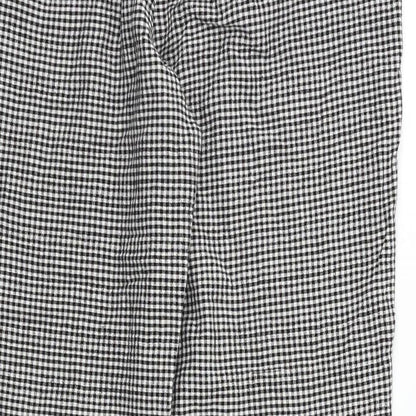 MNG Womens Black Check  Capri Trousers Size 8 L23 in