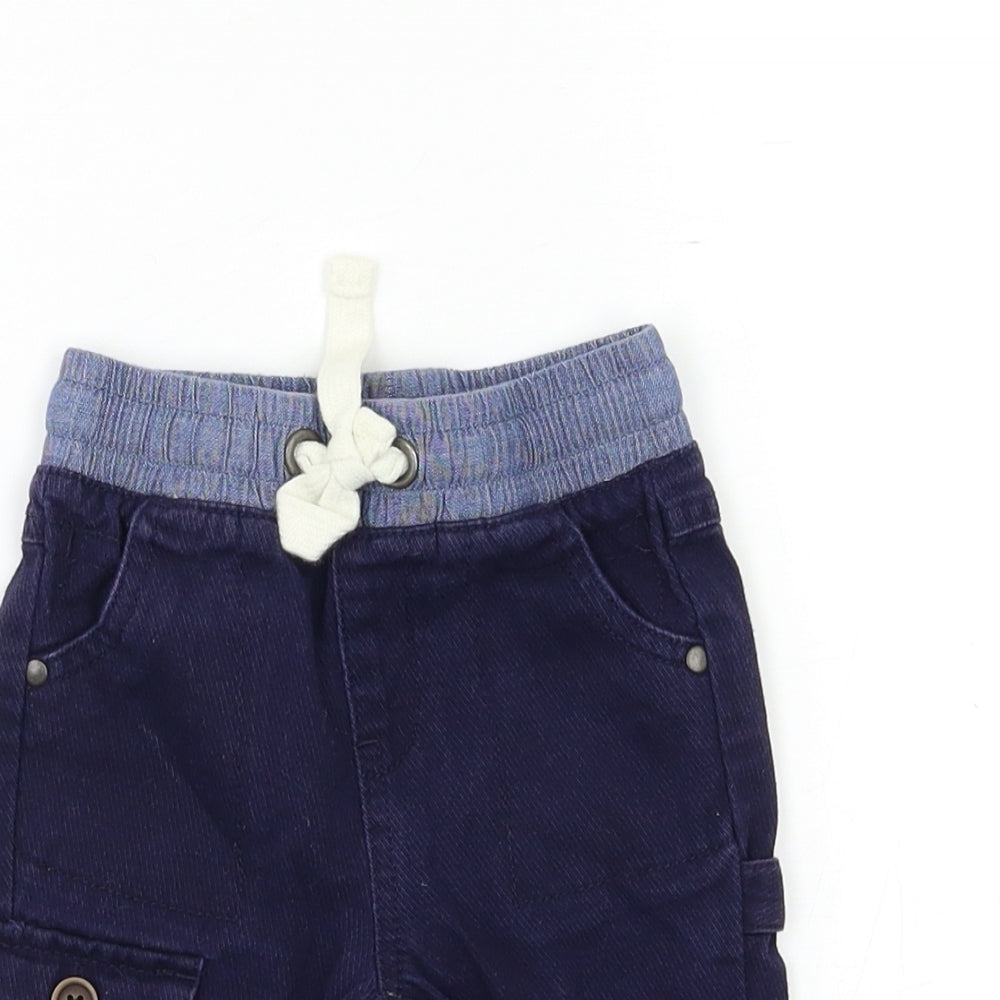 Matalan Baby Blue   Cargo Trousers Size 3-6 Months