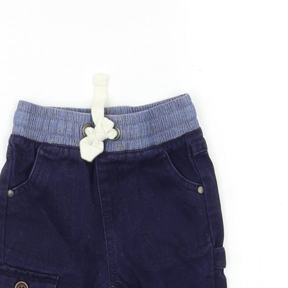 Matalan Baby Blue   Cargo Trousers Size 3-6 Months