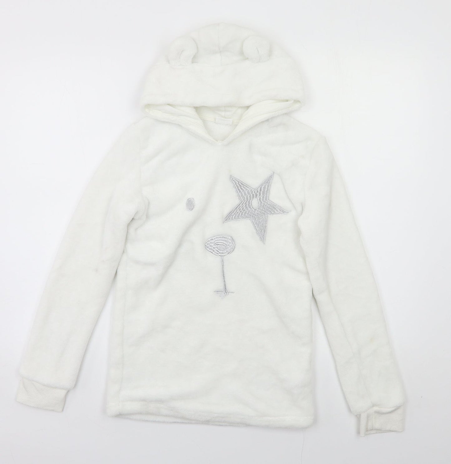 F&F Girls White   Pullover Hoodie Size 12 Years