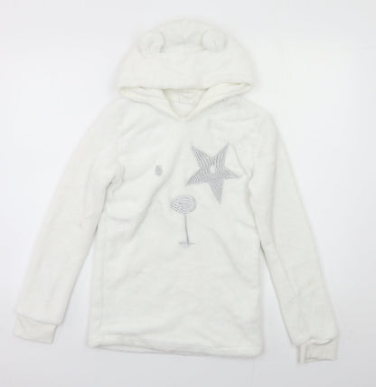 F&F Girls White   Pullover Hoodie Size 12 Years