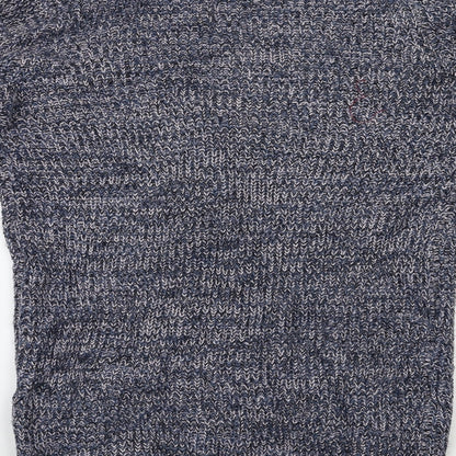 Brave Soul Womens Blue Herringbone  Full Zip Jumper Size S