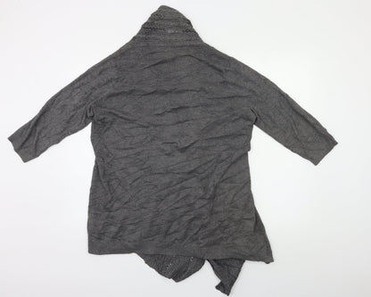 Womens UK Size 16 Preworn Grey Cardigan Jumper