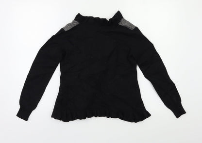 Womens UK Size S Preworn Black Cardigan Jumper