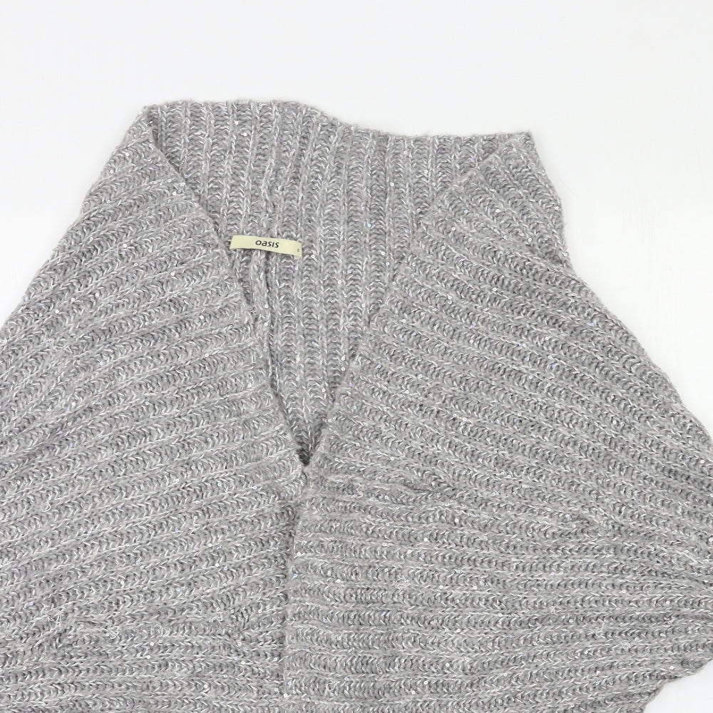 Womens UK Size S Oasis Grey Cardigan Jumper