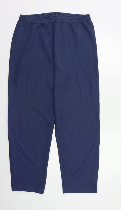 Womens UK Size L Preworn Regular Fit  Blue Trousers
