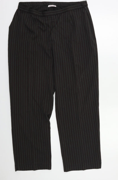 Bonmarché Womens Green Striped  Dress Pants Trousers Size 16 L27 in