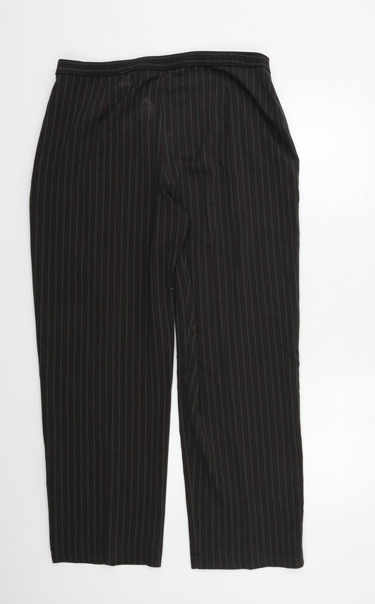 Bonmarché Womens Green Striped  Dress Pants Trousers Size 16 L27 in