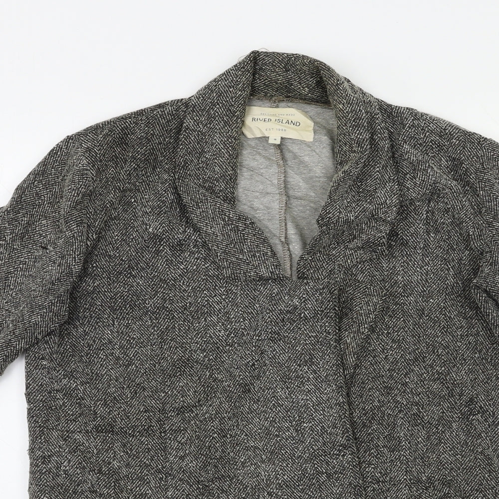 Womens UK Size 8 River Island Grey Overcoat