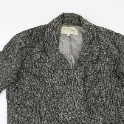 Womens UK Size 8 River Island Grey Overcoat