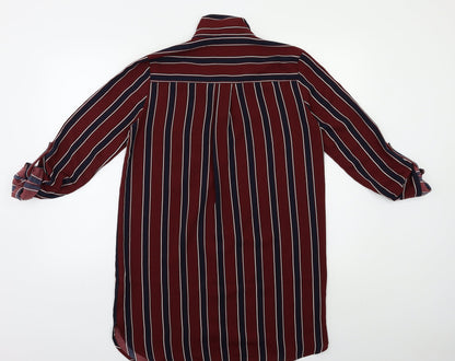FOREVER 21 Womens Red Striped  Basic Button-Up Size S