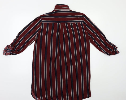 FOREVER 21 Womens Red Striped  Basic Button-Up Size S