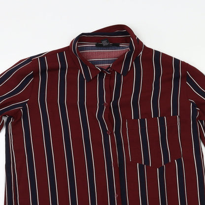 FOREVER 21 Womens Red Striped  Basic Button-Up Size S