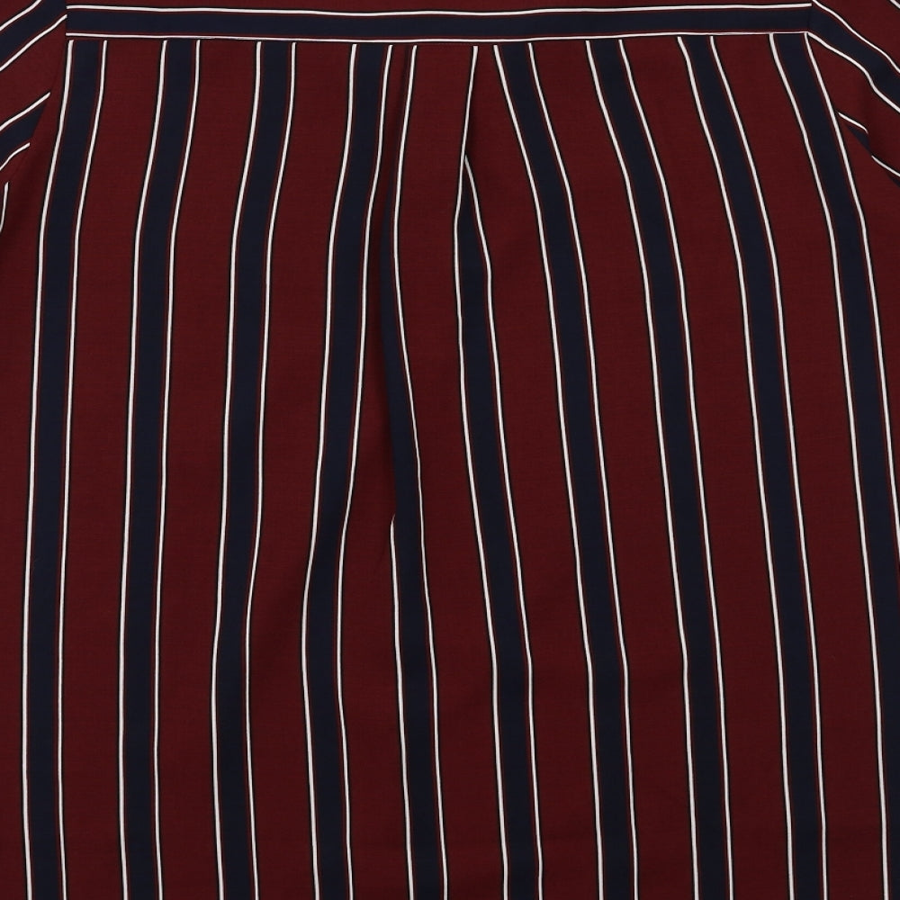 FOREVER 21 Womens Red Striped  Basic Button-Up Size S