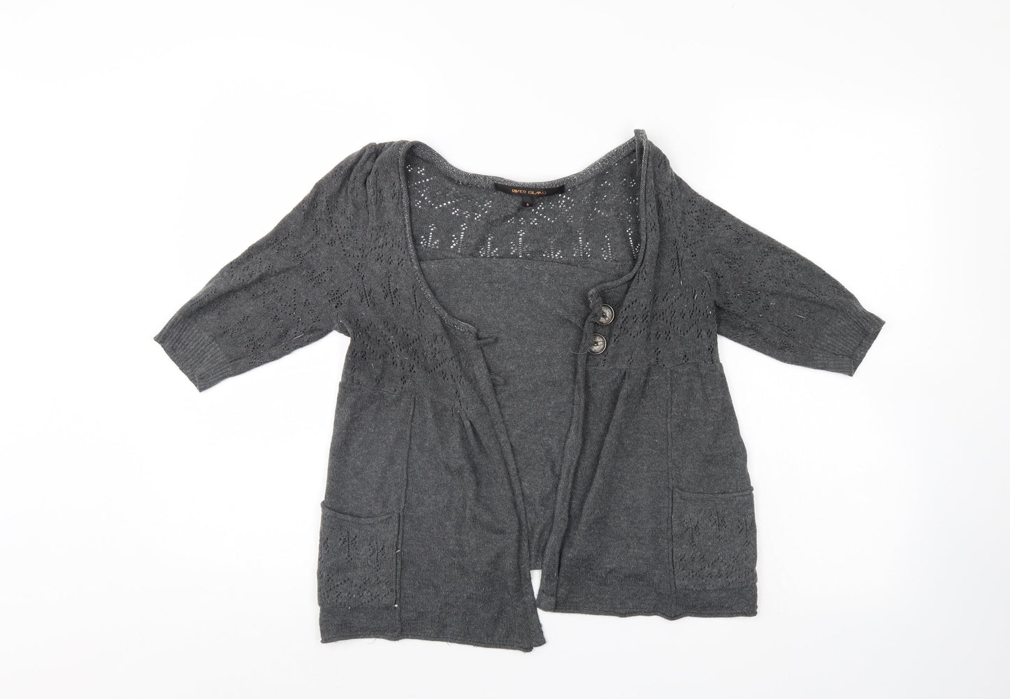 Womens UK Size 8 River Island Grey Shrug Jumper