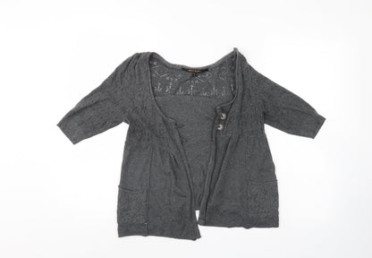 Womens UK Size 8 River Island Grey Shrug Jumper