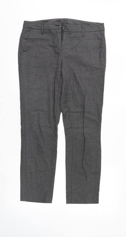 Benneton Womens Grey Herringbone  Trousers  Size 10 L26 in