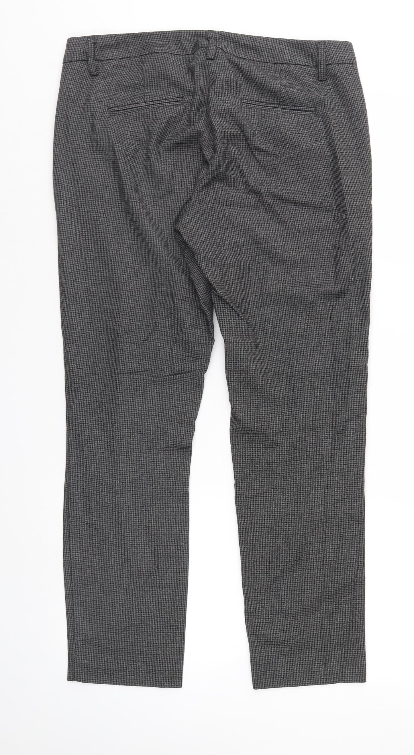 Benneton Womens Grey Herringbone  Trousers  Size 10 L26 in