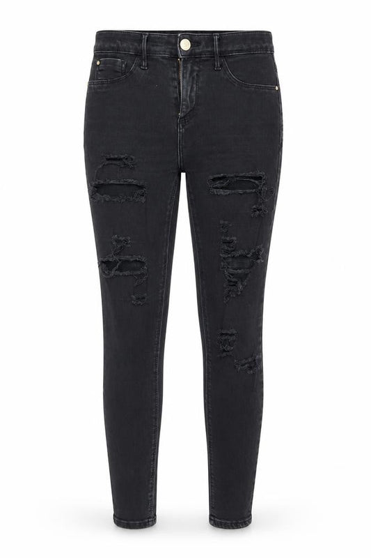Womens UK Size 10 River Island Regular Fit Tapered Black Jeans