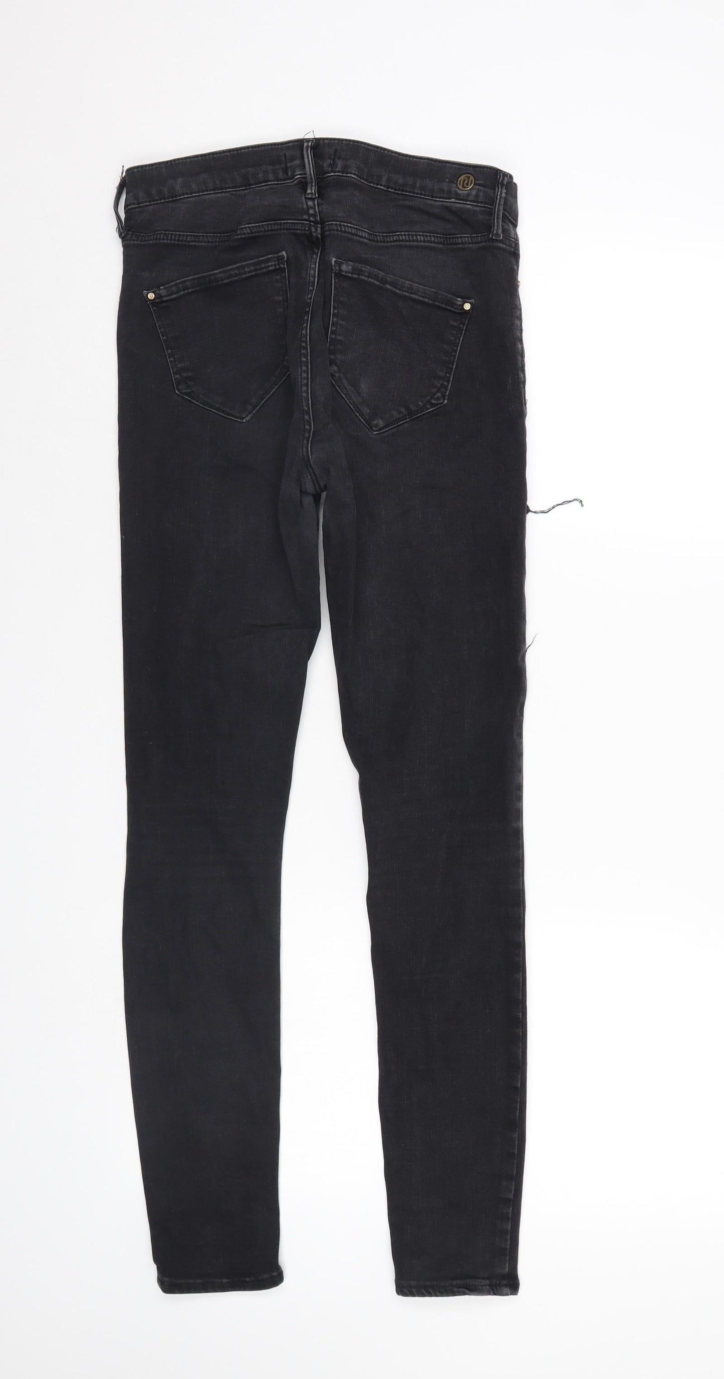 River Island Womens Black  Denim Tapered Jeans Size 10 L28 in