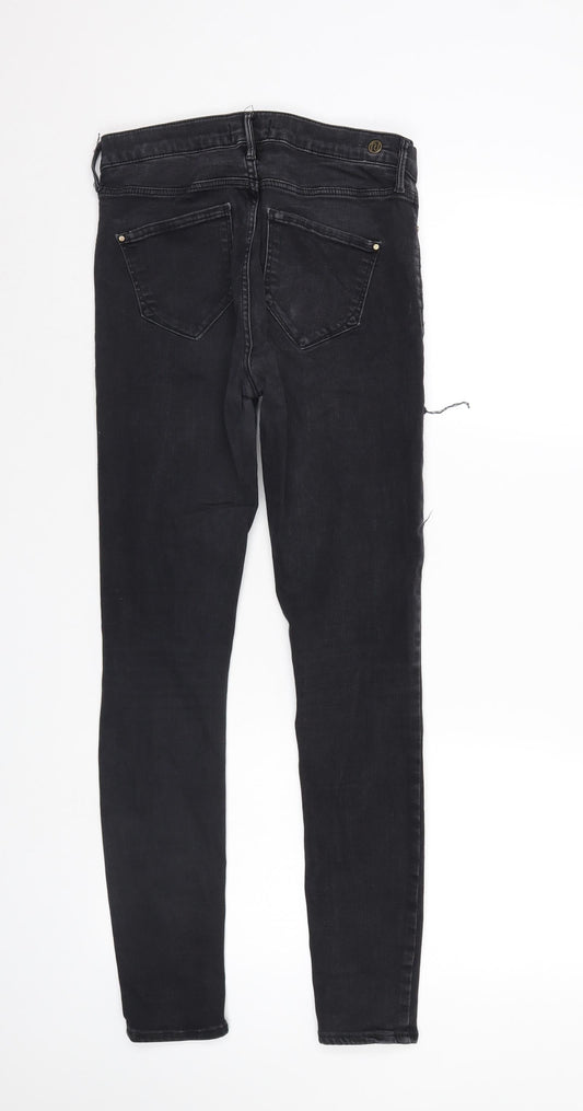 River Island Womens Black  Denim Tapered Jeans Size 10 L28 in