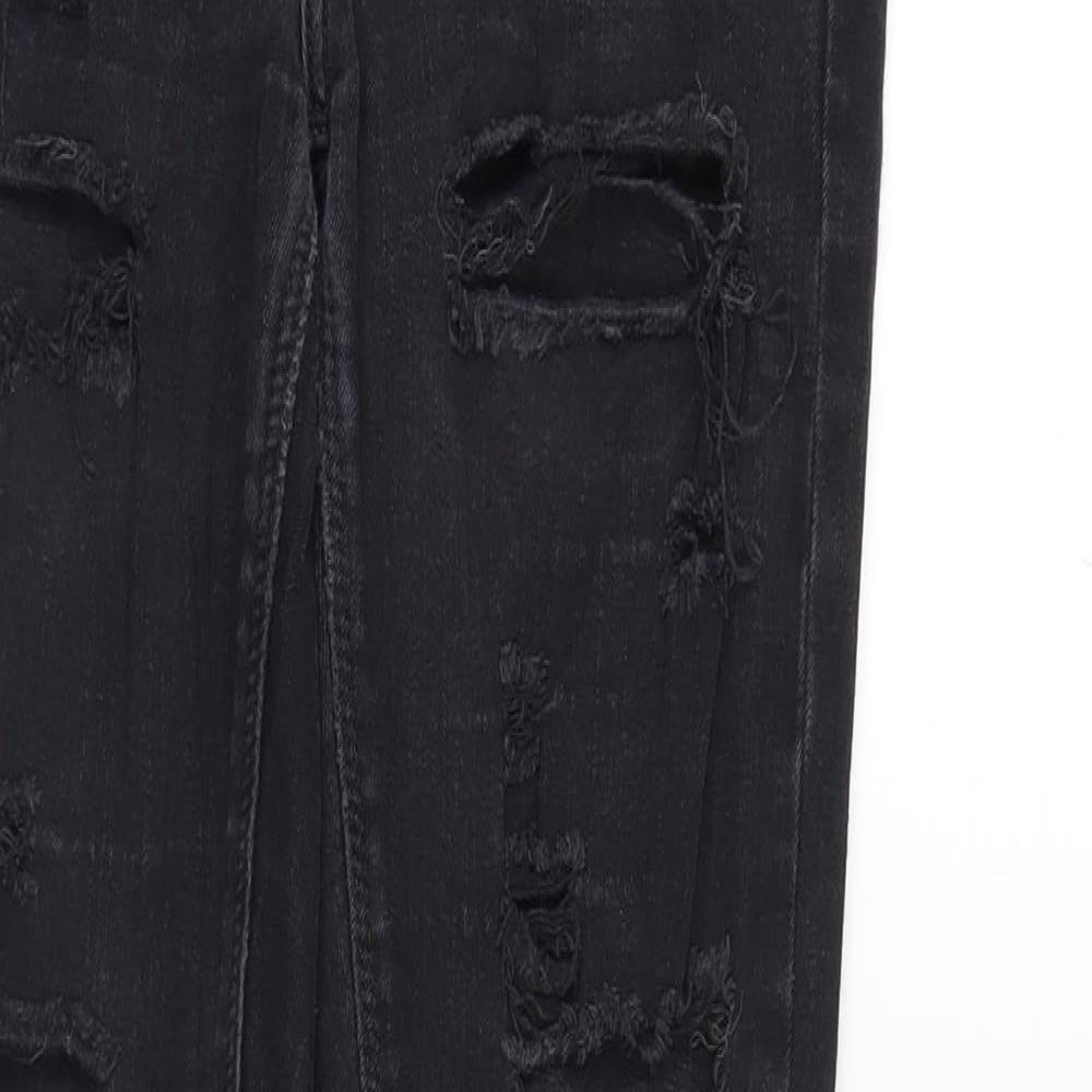 River Island Womens Black  Denim Tapered Jeans Size 10 L28 in