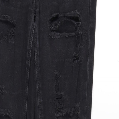 River Island Womens Black  Denim Tapered Jeans Size 10 L28 in