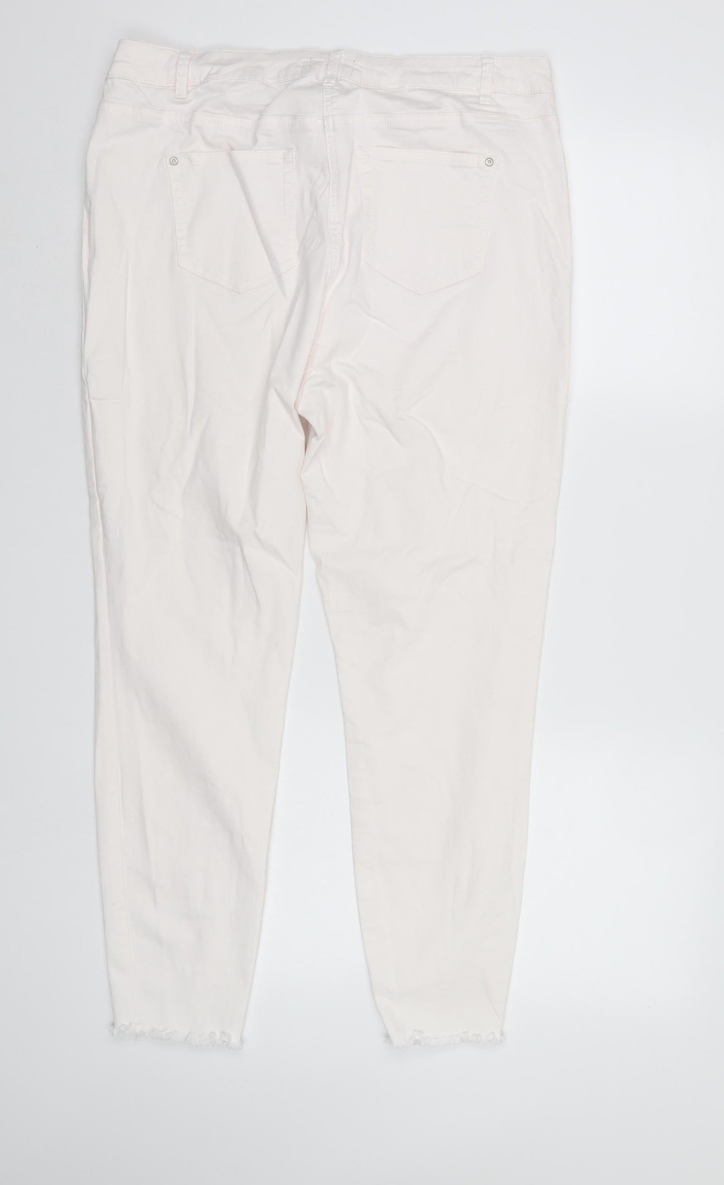 /Denim Womens White  Denim Tapered Jeans Size 18 L27 in