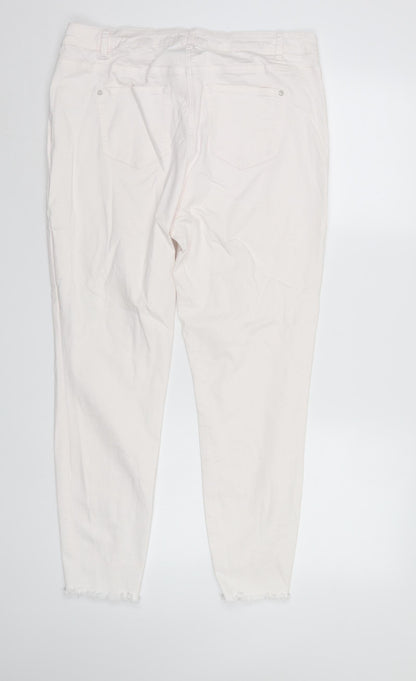 /Denim Womens White  Denim Tapered Jeans Size 18 L27 in