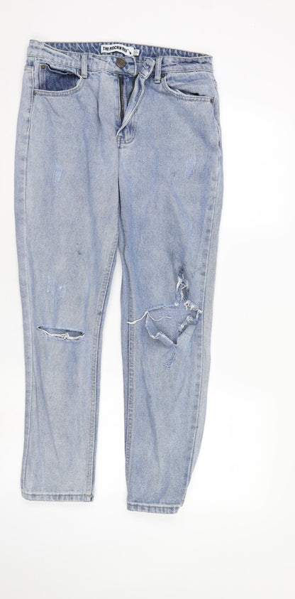 Womens UK Size 10 The Rockn Rev Regular Fit Straight Blue Jeans