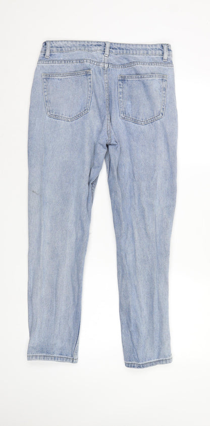 Womens UK Size 10 The Rockn Rev Regular Fit Straight Blue Jeans
