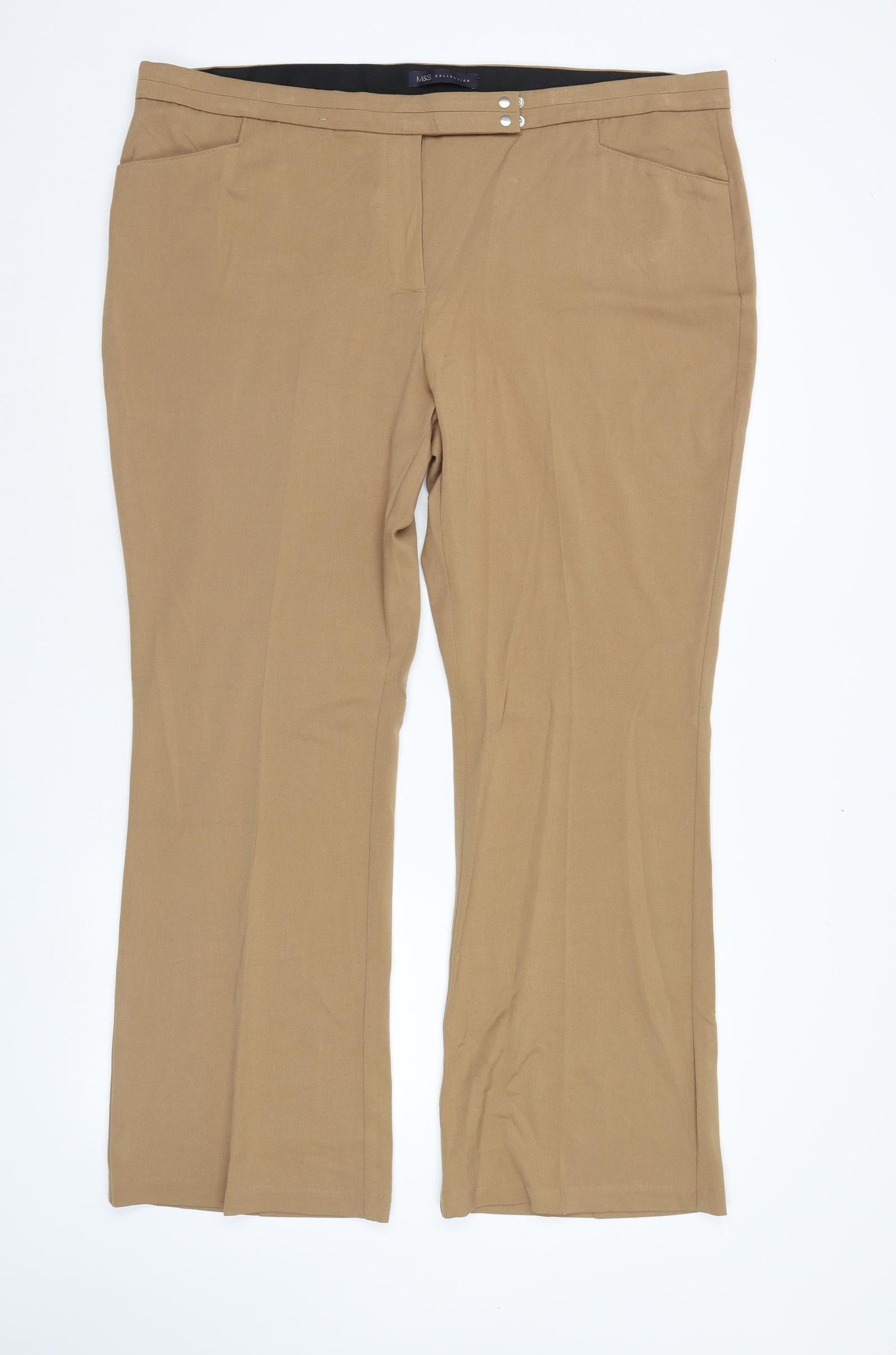 Womens UK Size 20 M&S Regular Fit  Brown Trousers