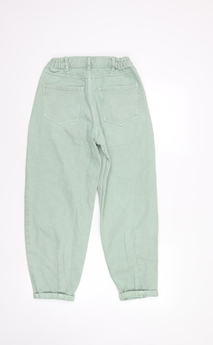 Bershka Womens Green  Denim Straight Jeans Size 4 L26 in