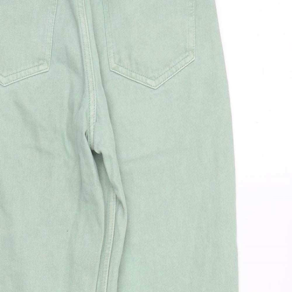 Bershka Womens Green  Denim Straight Jeans Size 4 L26 in