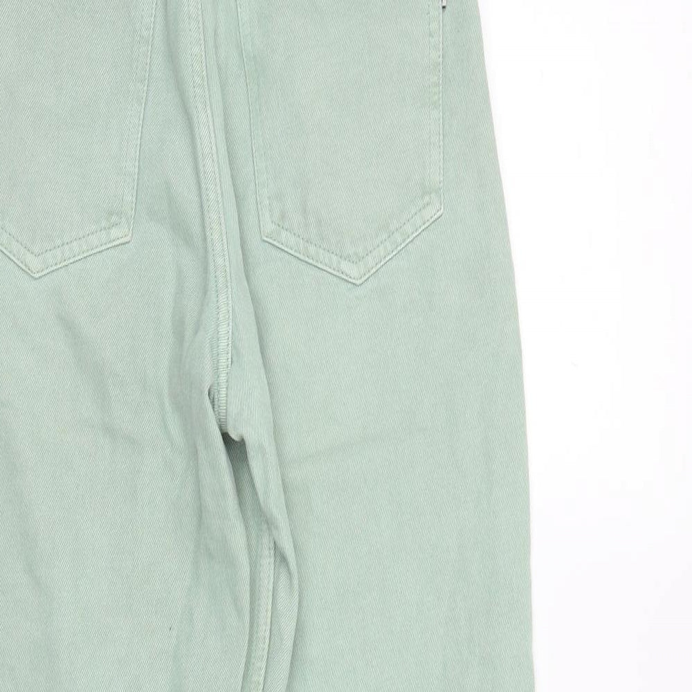 Bershka Womens Green  Denim Straight Jeans Size 4 L26 in