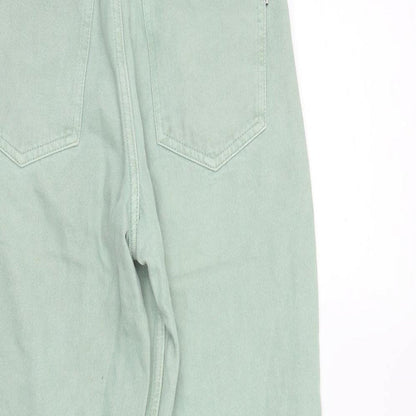 Bershka Womens Green  Denim Straight Jeans Size 4 L26 in