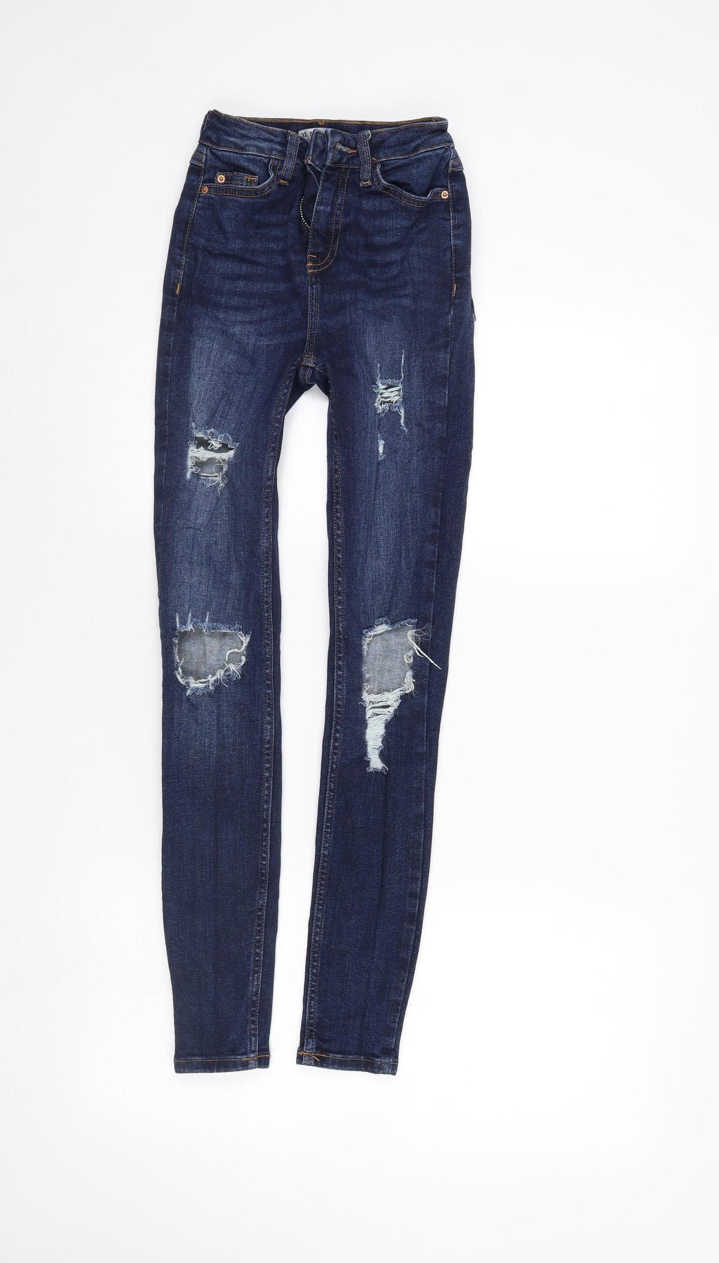 Denim & Co. Womens Blue  Denim Straight Jeans Size 4 L28 in