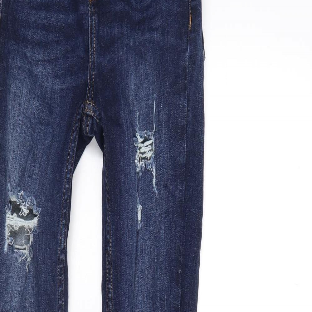 Denim & Co. Womens Blue  Denim Straight Jeans Size 4 L28 in