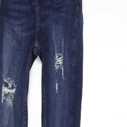 Denim & Co. Womens Blue  Denim Straight Jeans Size 4 L28 in