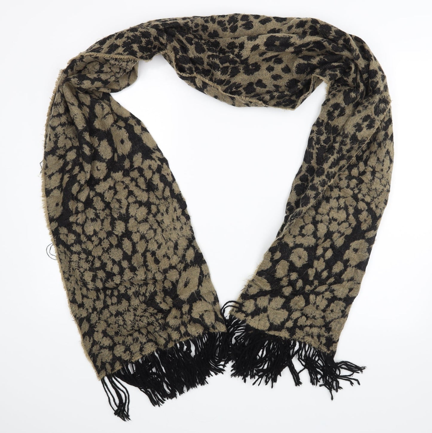 Preworn Unisex Black Animal Print   Scarf