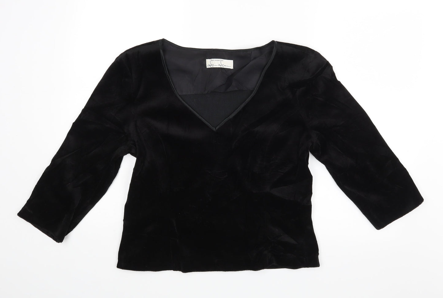 John Marks Womens Black   Basic Blouse Size 16