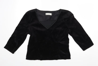 John Marks Womens Black   Basic Blouse Size 16