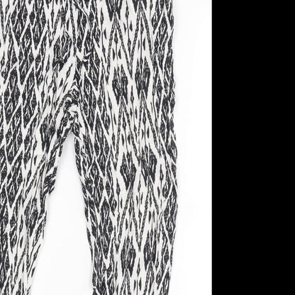 George Womens White Geometric  Trousers  Size 12 L26 in