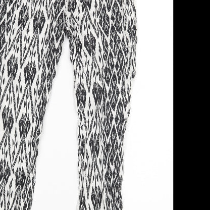 George Womens White Geometric  Trousers  Size 12 L26 in