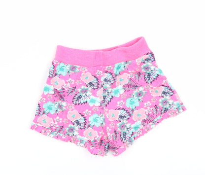 Primark Girls Pink Floral  Cargo Shorts Size 2-3 Years